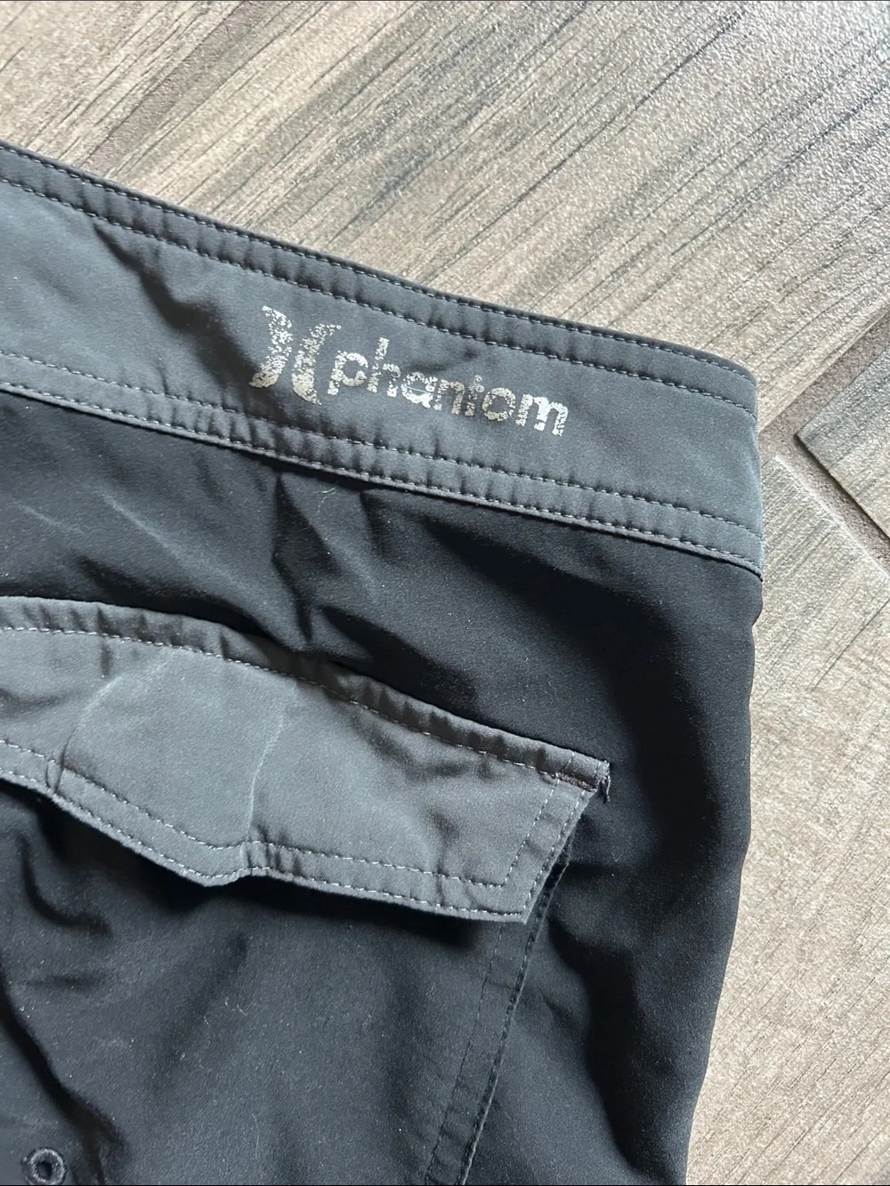 Hurley Black Swim Board Shorts with Gray Stripe Accents